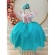 Vestido Infantil Branco Florido Saia Verde Busto C/ Strass