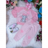 Conjunto de Moletom Blusa e Calça Rosa Meu Elefantinho