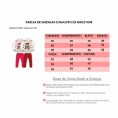 Conjunto de Moletom C/ Capuz Off White e Vermelho Ursinho