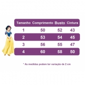 Vestido Infantil Princesa Branca de Neve Saia C/ Glitter