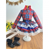 Conjunto Meninas Junino Camisa Vermelha Com Saia Xadrez
