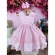 Vestido Infantil Rosa Aplique Flores e Borboletas C/ Pérolas