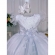 Vestido Infantil Branco C/ Renda e Broche de Flor e Pérola