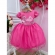 Vestido Infantil Barbie Rosa Chiclete Com Cinto de Strass