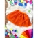 Saia de Tule Infantil Coloridos Com Glitter e Leds - Laranja