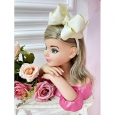 Tiara Infantil Marfim Claro Com Maxx Nó Luxo
