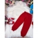 Conjunto de Moletom C/ Capuz Off White e Vermelho Ursinho