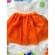 Saia de Tule Infantil Coloridos Com Glitter e Leds - Laranja