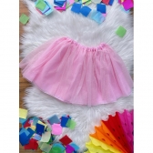 Saia de Tule Infantil Coloridos Com Glitter e Leds - Rosa Claro