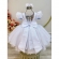 Vestido Infantil Branco C/ Busto Nervura Daminhas Festas