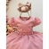 Vestido Infantil Rose e Saia Com Babados e Renda no Busto