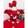 Vestido Infantil Vermelho C/ Renda Aplique Flores Borboletas