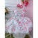 Vestido Infantil Branco Florido de Rosas C/ Cinto de Pérolas