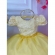 Vestido Infantil Amarelo C/ Renda Cinto Pérolas e Tiara