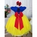 Vestido Infantil Branca de Neve Azul C/ Renda Princesas