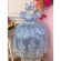 Vestido Infantil Azul Com a Renda Realeza e Cinto de Pérolas