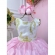 Vestido Infantil Branco Com Rosa e Renda Realeza Damas