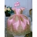 Vestido Infantil Rosa C/ Renda Realeza Dourada Cinto Pérolas