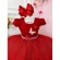 Vestido Infantil Vermelho C/ Aplique de Borboletas Glitter