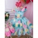 Vestido Infantil Verde Busto Nervura Florido Pérolas Strass