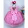 Vestido Infantil Rosa Chiclete C/ Renda Cinto de Pérolas