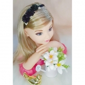 Faixinha de Cabelo Bebê Aplique de Flores Dourada Várias Cores - Pink