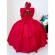 Vestido Infantil Vermelho C/ Peito e Cinto Strass Princesas