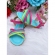 Sandália Infantil C/ Tiras Coloridas Rasteira Azul Bebê Luxo
