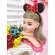Tiara Infantil Minnie Vermelha Preta Pérolas Strass Tule - Vermelho