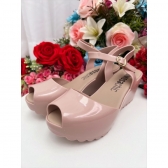 Sandália Plataforma Anabela Adulto Blush Luxo