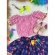 Conjunto Meninas Junino Rosa Xadrez Cropped Mini Saia Azul