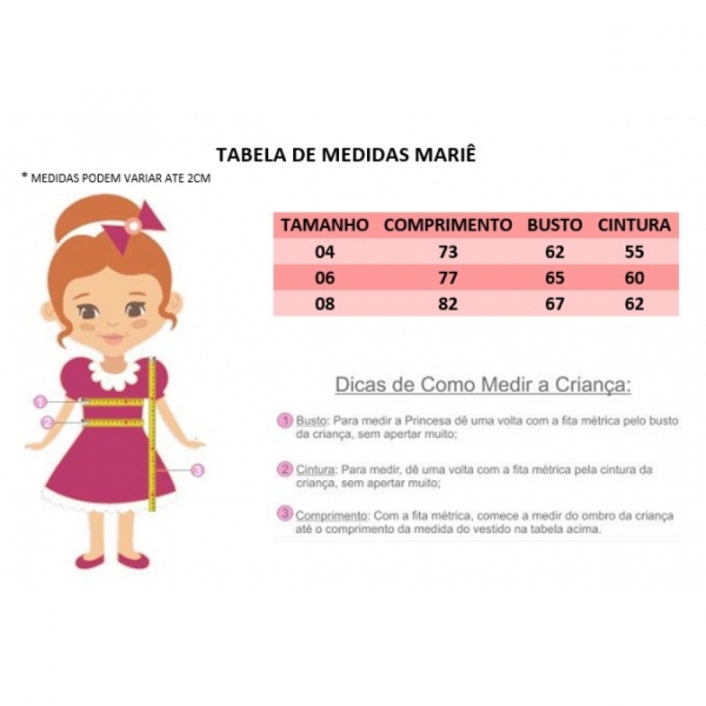 Vestido Infantil Branca de Neve Azul C/ Renda Princesas