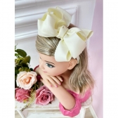 Tiara Infantil Marfim Claro Com Maxx Nó Luxo