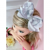 Tiara Infantil Cores de Natal Festas Com Strass e Glitter - Nude