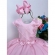 Vestido Infantil Rosa Aplique Flores e Borboletas C/ Pérolas