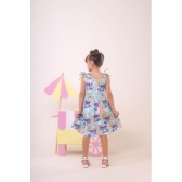 Vestido Infantil Azul Lilo e Stitch Luxo Festas