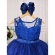 Vestido Infantil Azul Royal Renda Realeza Tule C/ Glitter