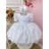 Vestido Bebê Branco Com Poá e Pérolas Batizados Festas