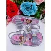 Rasteira Infantil Salomé C/ Laço Duplo Maxi Glitter Prata