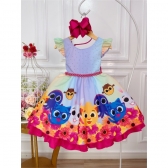 Vestido Infantil BoloFofos no Jardim Peito Strass