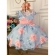 Vestido Infantil Azul Florido C/ Aplique de Borboletas Luxo
