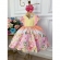 Vestido Infantil Colorido Jardim das Flores C/ Cinto Pérolas