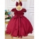 Vestido Infantil Marsala Renda Com Cinto de Pérolas e Laço - marsala