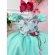 Vestido Infantil Verde Florido C/ Broche Flor Festas