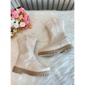 Bota infantil Boiadeira Texana Off White Com Zíper Luxo