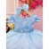 Vestido Infantil Azul Bebê C/ Renda e Cinto de Pérolas Tiara - Azul Claro