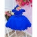 Vestido Infantil Azul Royal Renda C/ Cinto Pérolas e Tiara - Azul Royal