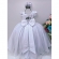 Vestido Infantil Branco Peito Nervura Broche Flor Luxo