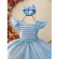 Vestido Infantil Azul Bebê Busto Plissado C/ Pérolas Festas