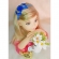 Faixinha de Cabelo Bebê Aplique de Flor Dourada Várias Cores - Azul Royal